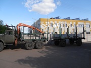 Зил 131 с манипулятором и прицепом, лесовоз.