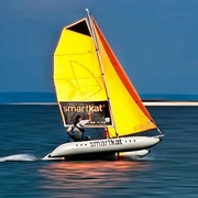 парусный надувной разборный катамаран smartkat